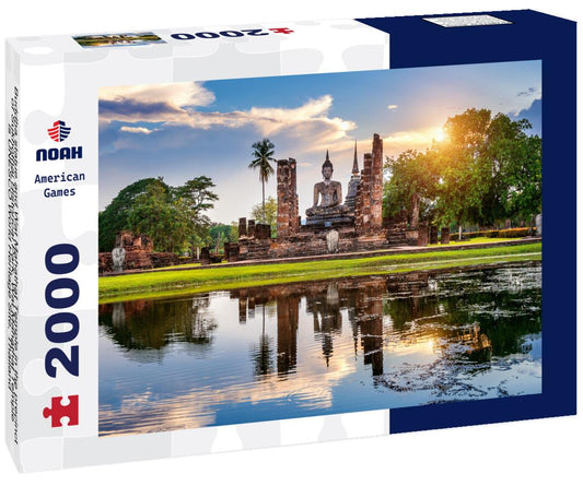 Noah Jigsaw Puzzle Buddha statue and Wat Mahathat Temple in the precinct of Sukhothai Historical Park, Wat Mahathat Temple is UNESCO World Heritage Site, Thailand 2000 pieces