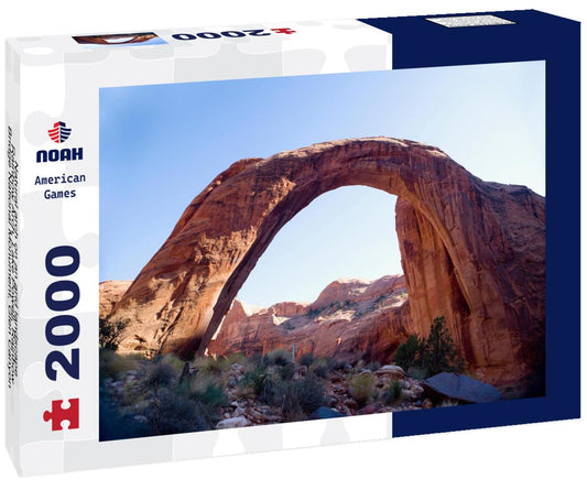 Noah Jigsaw Puzzle Natural arch on an arid landscape, Rainbow Arch, Lake Powell, Rainbow Bridge National Monument, Glen Canyon National Recreation Area, Utah, USA 2000 pieces