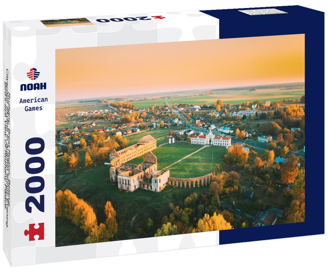 Noah Jigsaw Puzzle Ruzhany, Brest Region, Belarus. Cityscape Skyline In Autumn Sunny Evening. Bird's-eye View Of Ruzhany Palace. Famous Popular Historic Landmark 2000 pieces