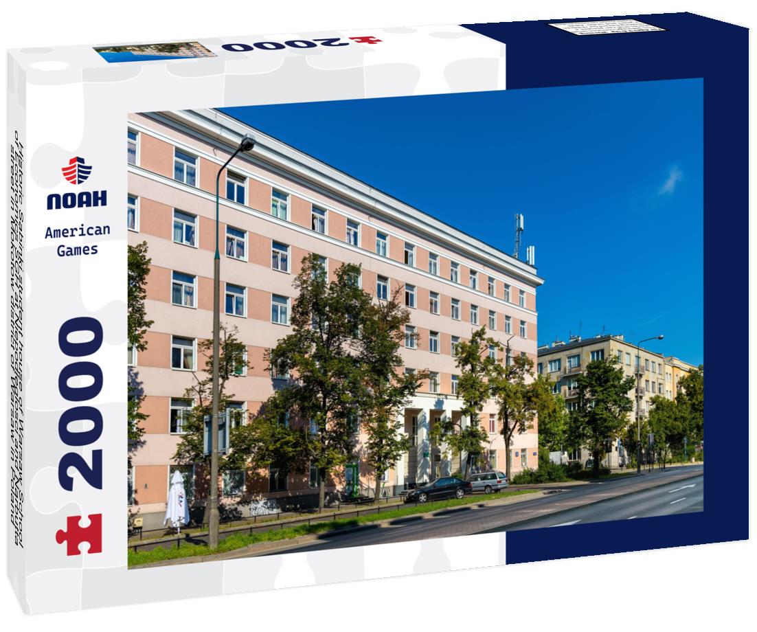 Noah Jigsaw Puzzle Historic Sabinki student house of Warsaw School of Economics SGH at Niepodleglosci and Narbutta street in Mokotow district of Warsaw in Poland 2000 pieces