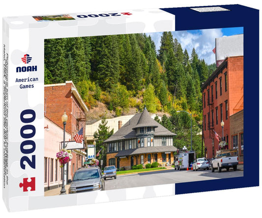 Noah Jigsaw Puzzle Picturesque turn of the century buildings in the historic mining mountain town of Wallace, Idaho, USA, a Superfund site due to contamination 2000 pieces