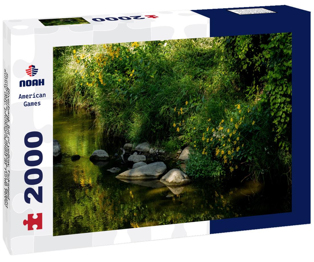 Noah Jigsaw Puzzle Riverbank full of yellow Tickseed-Sunflowers, Bidens aristosa, on a bright sunny day, photographed at Turtle River State Park, North Dakota 2000 pieces