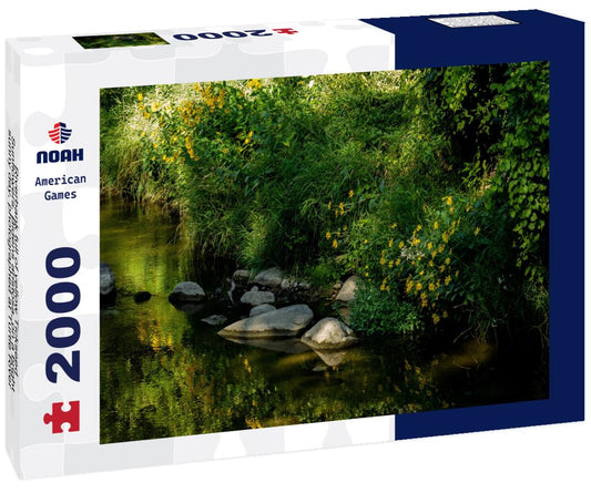 Noah Jigsaw Puzzle Riverbank full of yellow Tickseed-Sunflowers, Bidens aristosa, on a bright sunny day, photographed at Turtle River State Park, North Dakota 2000 pieces