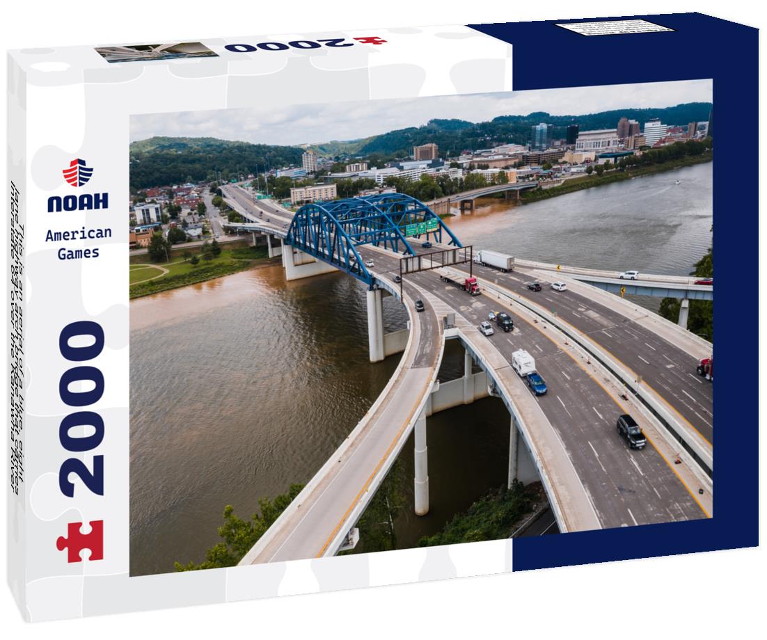 Noah Jigsaw Puzzle This is an aerial of a blue, eight-lane highway arch bridge that carries Interstate 64 over the Kanawha River in Charleston, West Virginia 2000 pieces