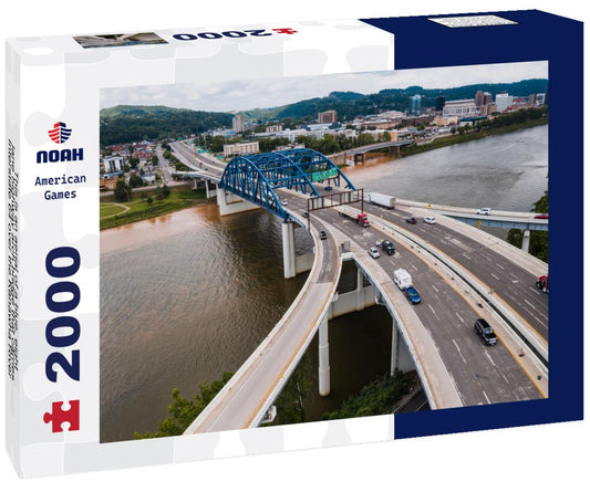 Noah Jigsaw Puzzle This is an aerial of a blue, eight-lane highway arch bridge that carries Interstate 64 over the Kanawha River in Charleston, West Virginia 2000 pieces