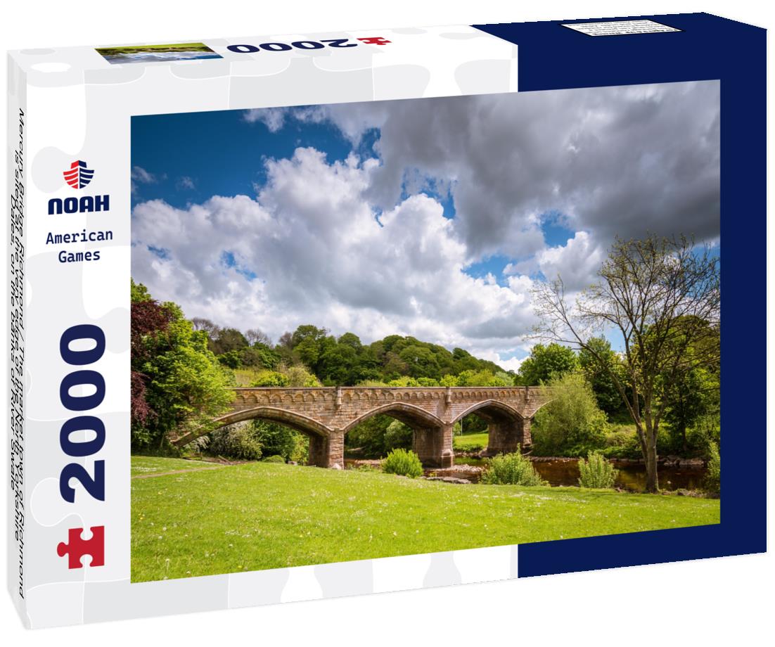 Noah Jigsaw Puzzle Mercury Bridge Richmond / The market town of Richmond is sited at the very edge of the North Yorkshire Dales, on the banks of River Swale 2000 pieces