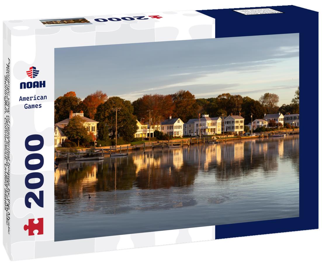 Noah Jigsaw Puzzle Panoramic view of residential homes by the Mystic River during a vibrant sunrise. Taken in Mystic, Stonington, Connecticut, United States 2000 pieces