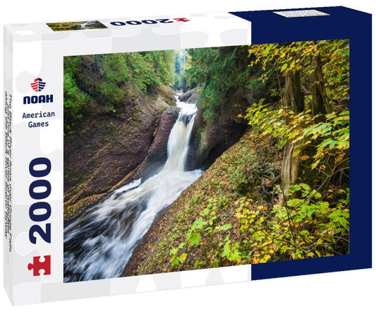 Noah Jigsaw Puzzle The Black River flows over Gorge Falls, just one of a series of waterfalls along the Black River Scenic Byway in Gogebic County, Michigan 2000 pieces