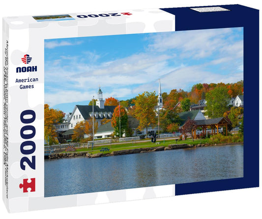 Noah Jigsaw Puzzle Meredith historic town center and Mill Falls Marketplace by the Lake Winnipesaukee in fall in town center of Meredith, New Hampshire, USA 2000 pieces