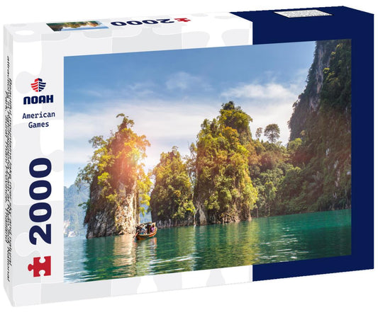 Noah Jigsaw Puzzle Beautiful mountains lake river sky and natural attractions in Ratchaprapha Dam at Khao Sok National Park, Surat Thani Province, Thailand 2000 pieces