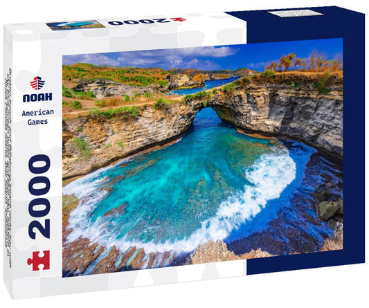 Noah Jigsaw Puzzle Broken beach and Billabong beach rocky bay with sky blue ocean water and blue sky, eastern in Nusa Penida island, Bali Island, Indonesia 2000 pieces