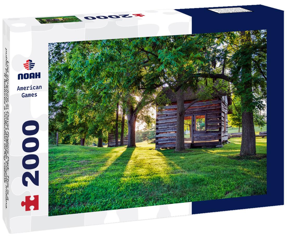 Noah Jigsaw Puzzle Log structure in David Rogers Park. This is a public park found in rural LaGrange County Indiana. It features a collection of log cabins 2000 pieces