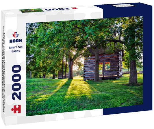 Noah Jigsaw Puzzle Log structure in David Rogers Park. This is a public park found in rural LaGrange County Indiana. It features a collection of log cabins 2000 pieces