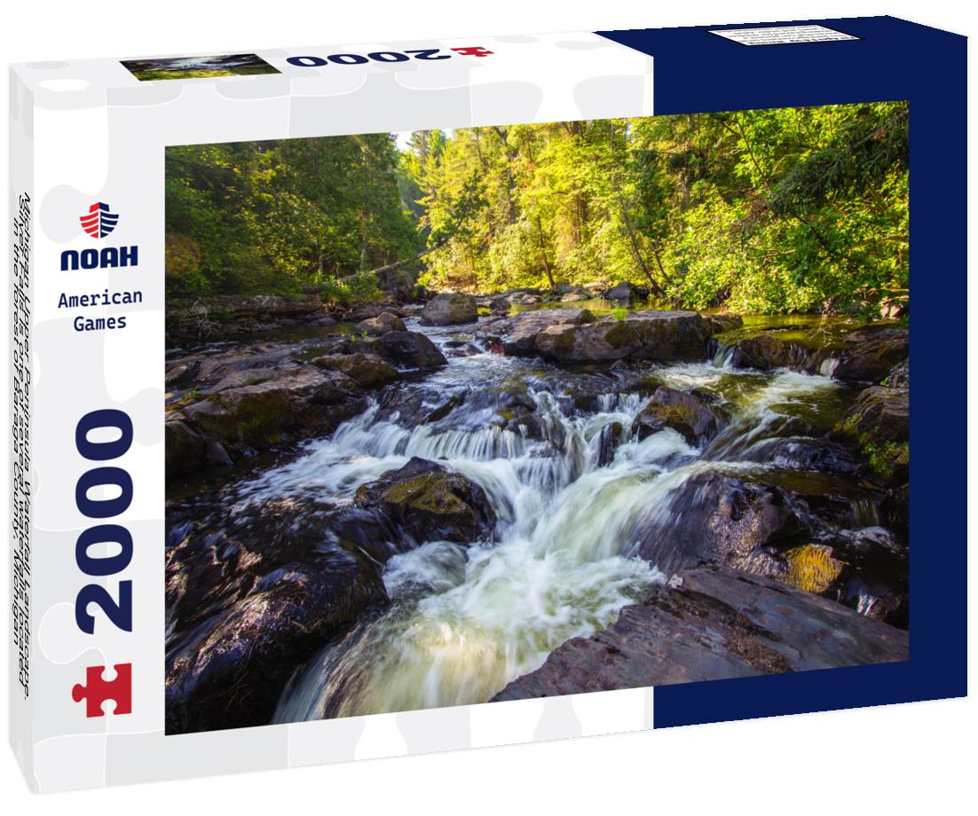Noah Jigsaw Puzzle Michigan Upper Peninsula Waterfall Landscape. Silver Falls is one of several waterfalls located in the forest of Baraga County, Michigan 2000 pieces