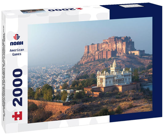 Noah Jigsaw Puzzle India, Jodhpur, city scape at sunset of Blue city and Mehrangarh Fort a UNESCO World Heritage Site with Jaswant Thada in the foreground 2000 pieces
