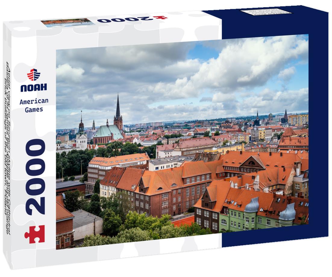 Noah Jigsaw Puzzle Aerial view on Szczecin skyline with Cathedral Basilica of St James the Apostle and old orange brick buildings of the old town, Poland 2000 pieces