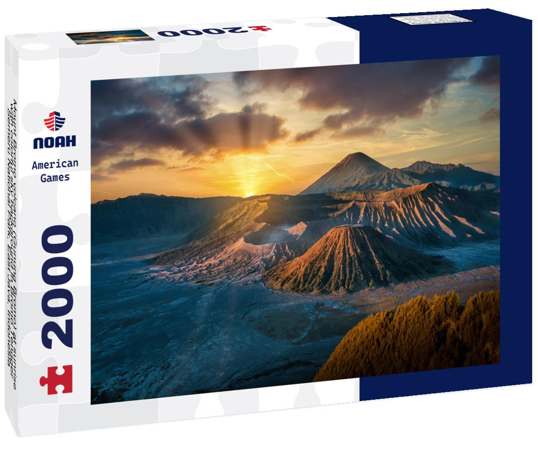 Noah Jigsaw Puzzle Mount Bromo volcano (Gunung Bromo) at sunrise with colorful sky background in Bromo Tengger Semeru National Park, East Java, Indonesia 2000 pieces