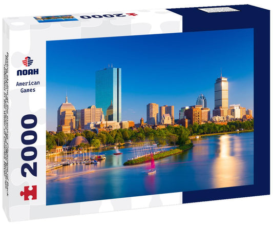 Noah Jigsaw Puzzle Boston skyline at the evening. Cityscape of Back Bay Boston. Skyscrapers and office buildings reflected in the water of Charles River 2000 pieces
