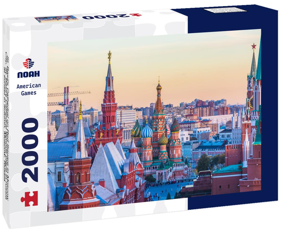Noah Jigsaw Puzzle St. Basil's Cathedral on Red Square in Moscow City, St. Basil's Cathedral famous place in russia at sunset in autumn, Moscow, Russia 2000 pieces