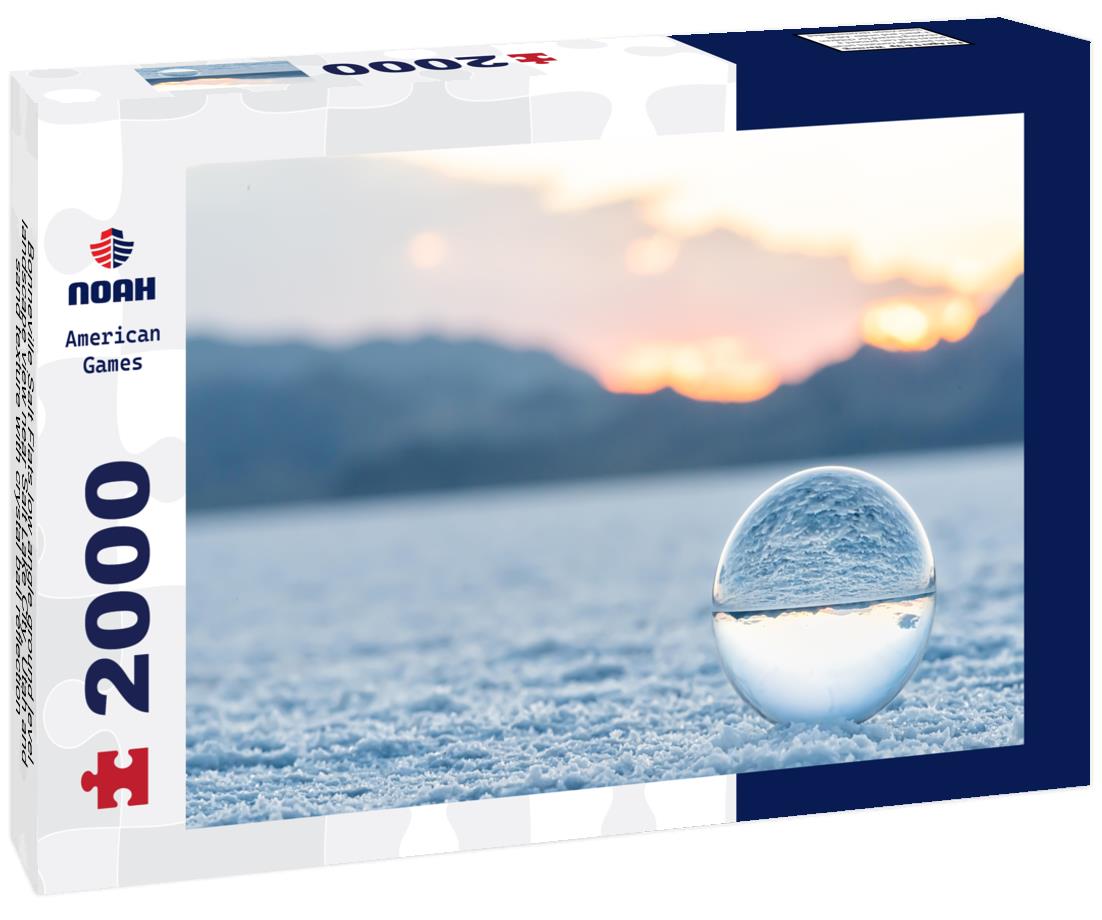 Noah Jigsaw Puzzle Bonneville Salt Flats low angle ground level landscape view near Salt Lake City, Utah and sand texture with crystal ball reflection 2000 pieces