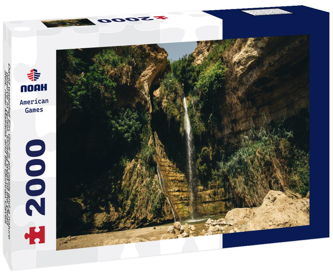Noah Jigsaw Puzzle David waterfall Ein Gedi is an oasis and a nature reserve in Israel, located west of the Dead Sea, near Masada and the Qumran Caves 2000 pieces