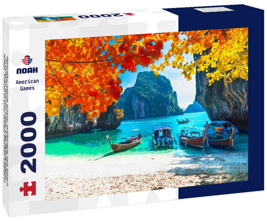 Noah Jigsaw Puzzle Beautiful nature scenic landscape sea beach in colorful autumn trees, Lao lading island Krabi, Travel in your dream Phuket Thailand 2000 pieces