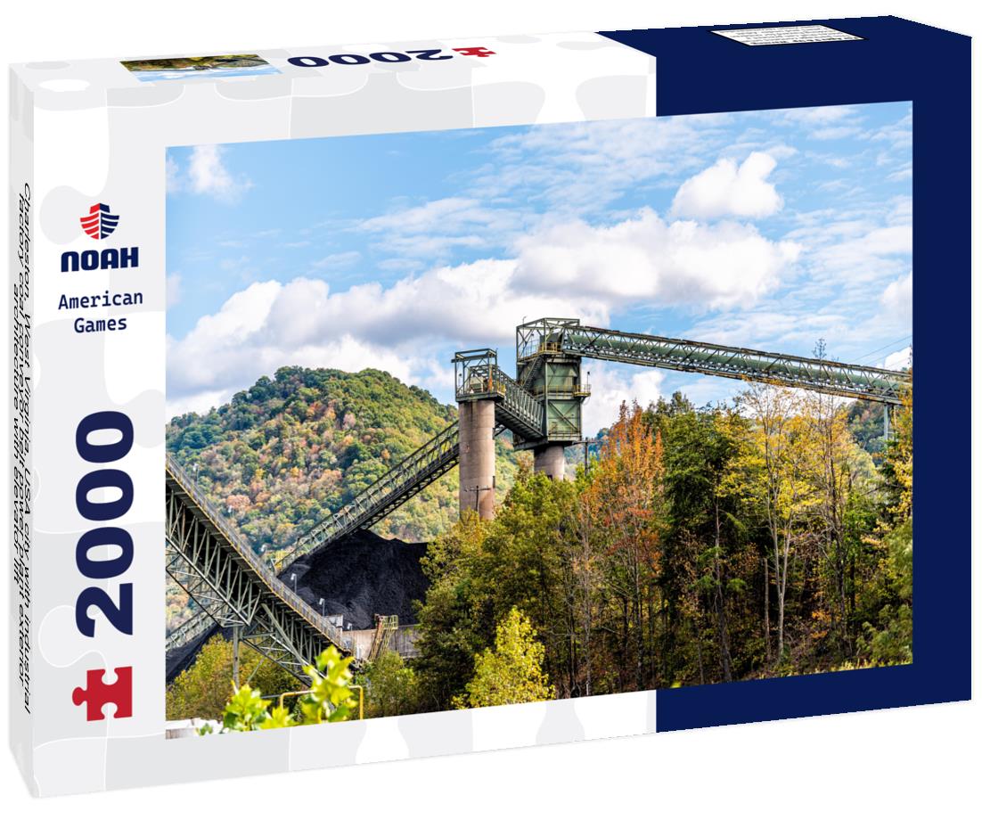 Charleston, West Virginia, USA city with industrial factory coal conveyor belt power plant exterior architecture with elevator lift 2000pc Puzzle