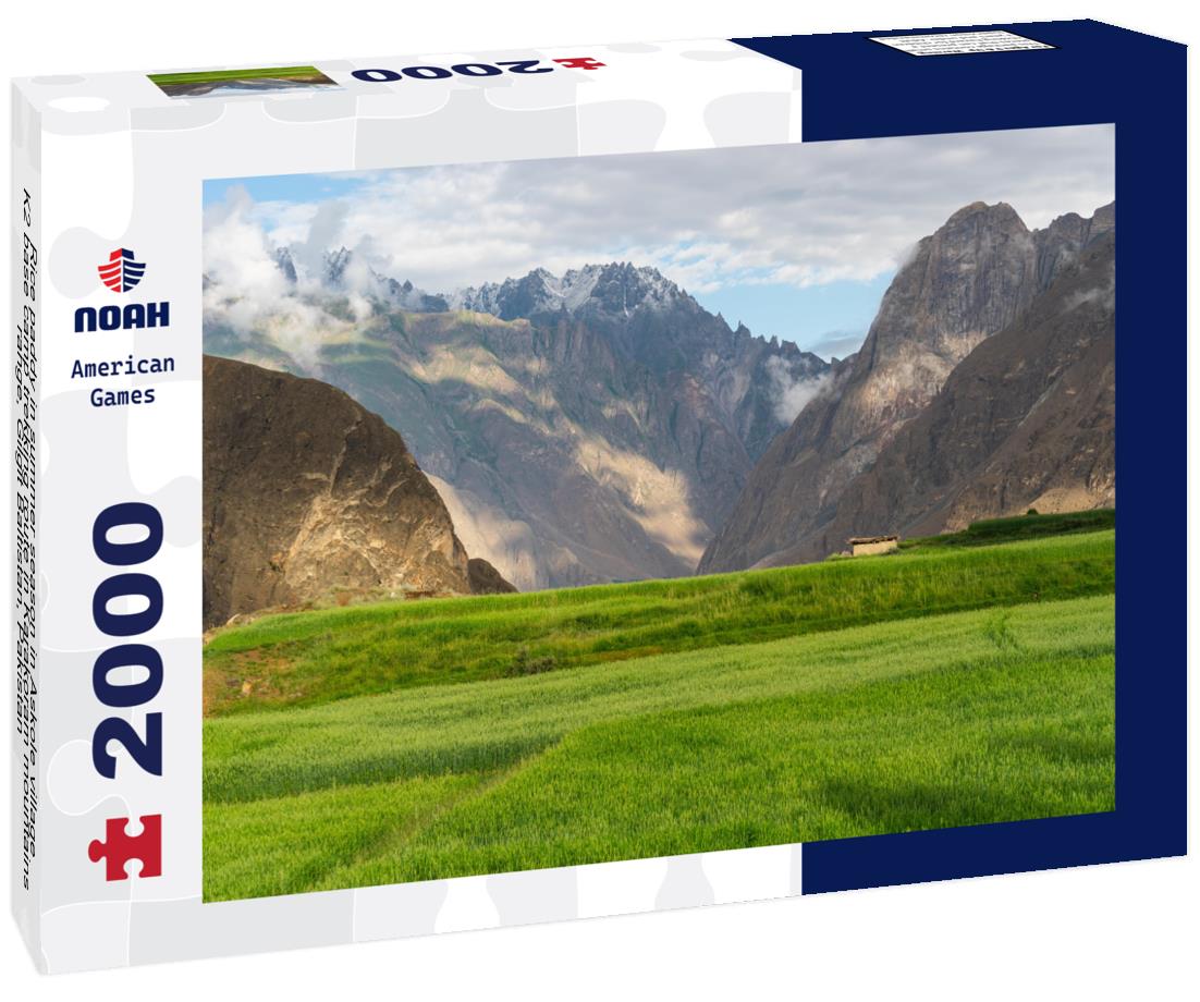 Noah Jigsaw Puzzle Rice paddy in summer season in Askole village, K2 base camp trekking route in Karakoram mountains range, Gilgit Baltistan, Pakistan 2000 pieces