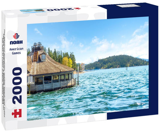 Noah Jigsaw Puzzle The lakefront downtown, marina, beach and Tubbs Hill are viewed from a floating restaurant on the lake in Coeur d'Alene, Idaho, USA 2000 pieces