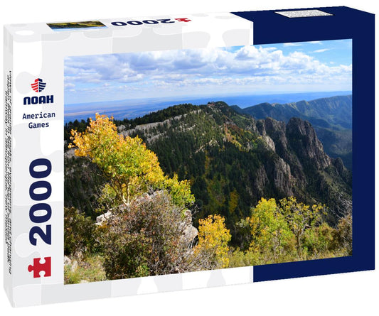 Noah Jigsaw Puzzle views of granite peaks, evergreens, and changing aspen trees in fall from the top of sandia peak tramway in albuquerque, new mexico 2000 pieces