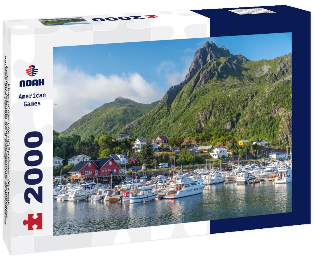 Noah Jigsaw Puzzle View of the city of Svolvaer, Norway, Lofoten Islands, beautiful summer landscape, houses and yachts on a background of mountains 2000 pieces