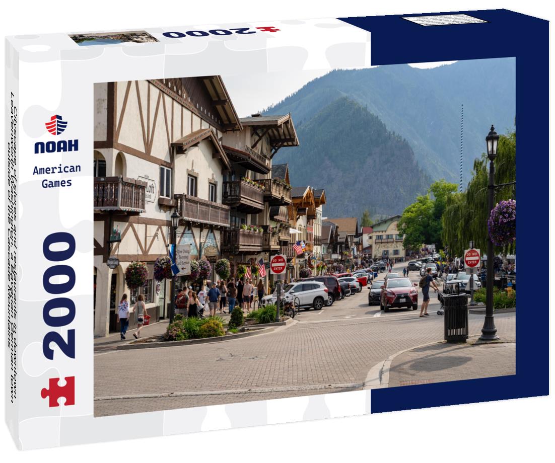 Noah Jigsaw Puzzle Cityscape of stores and restaurants in downtown Leavenworth Washington, a Bavarian German town outside of the Cascade Mountains 2000 pieces