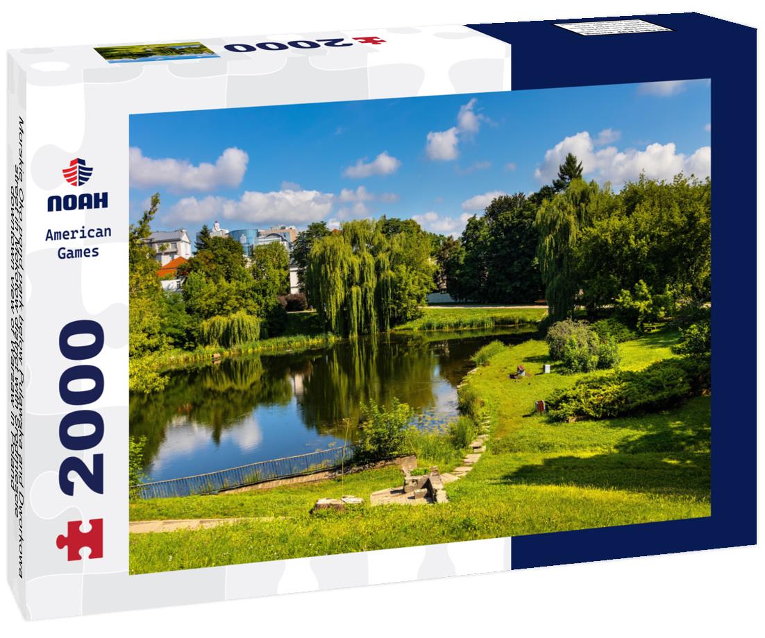 Noah Jigsaw Puzzle Morskie Oko pond park below Pulawska and Dworkowa street in Mokotow district with Srodmiescie downtown view of Warsaw in Poland 2000 pieces