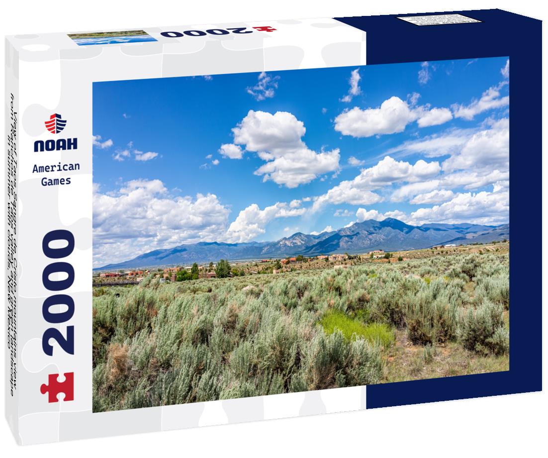 Noah Jigsaw Puzzle View of Taos Sangre de Cristo mountains view from Ranchos de Taos valley and green landscape in summer with clouds, New Mexico 2000 pieces