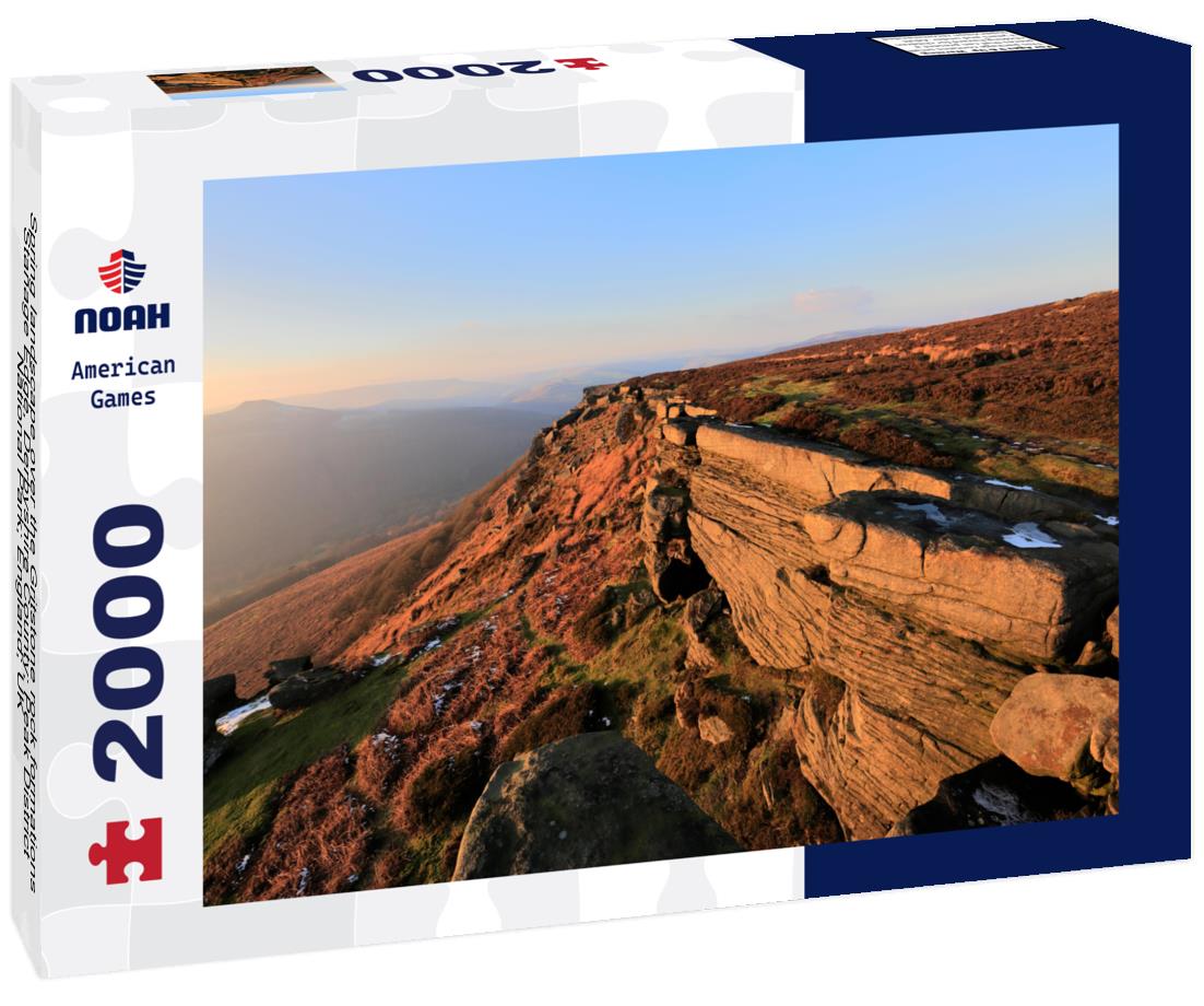 Noah Jigsaw Puzzle Spring landscape over the Gritstone rock formations, Stanage Edge, Derbyshire County; Peak District National Park; England; UK 2000 pieces