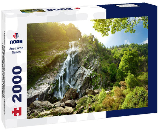 Noah Jigsaw Puzzle Majestic water cascade of Powerscourt Waterfall, the highest waterfall in Ireland. Tourist atractions in co. Wicklow, Ireland 2000 pieces