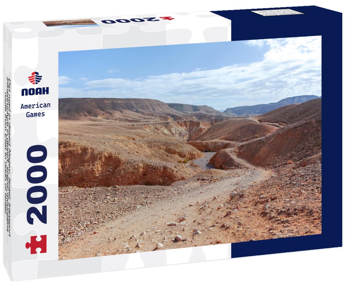 Noah Jigsaw Puzzle Dirt road in desert Negev, Israel, transport infrastructure in desert, scenic mountains route from Eilat to north of Israel 2000 pieces