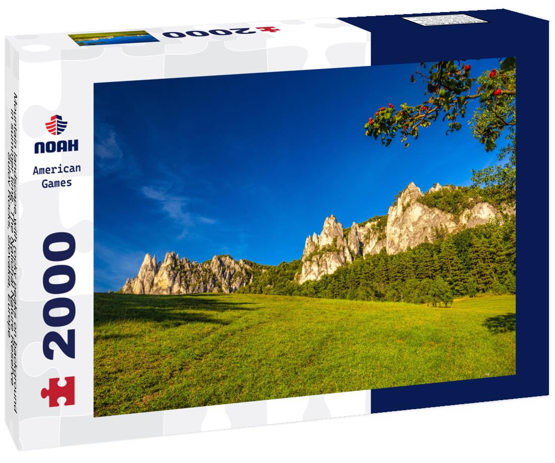 Noah Jigsaw Puzzle Mountain landscape with rocky peaks on background in summer time. The National Nature Reserve Sulov Rocks, Slovakia, Europe 2000 pieces
