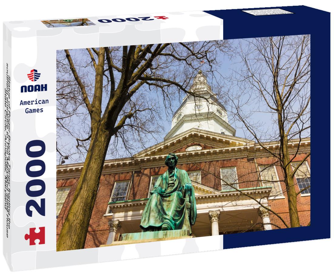 Noah Jigsaw Puzzle Statue of Roger Brooke Taney fronting the southern entrance to The Maryland State House, State Circle, Annapolis, Maryland 2000 pieces