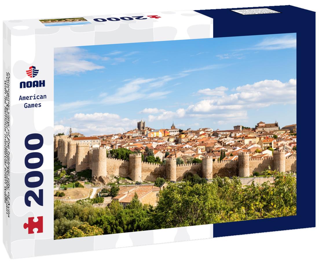 Noah Jigsaw Puzzle Panoramic view of the historic city of Avila from the Mirador of Cuatro Postes, Spain, with its famous medieval town walls 2000 pieces