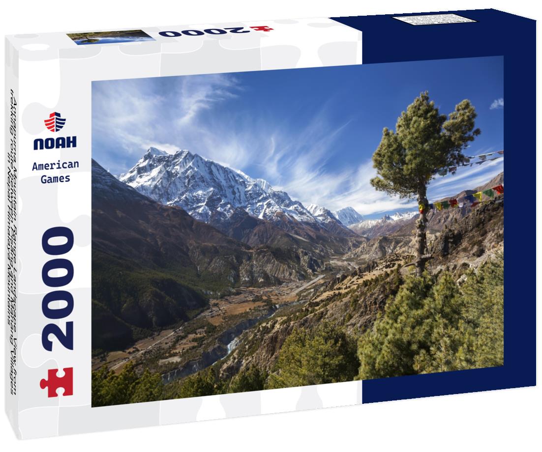 Noah Jigsaw Puzzle Annapurna Mountain Range Landscape View from trekking route between Pisang and Manang Villages in Nepal Himalaya Mountains 2000 pieces