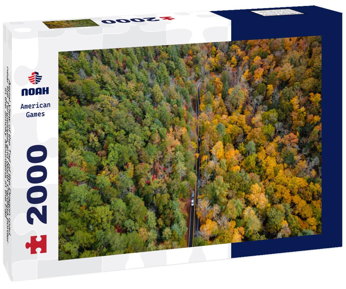 Noah Jigsaw Puzzle Aerial View of the Tail of the Dragon road near the Tennessee and North Carolina border in the Smoky Mountains in the Fall 2000 pieces