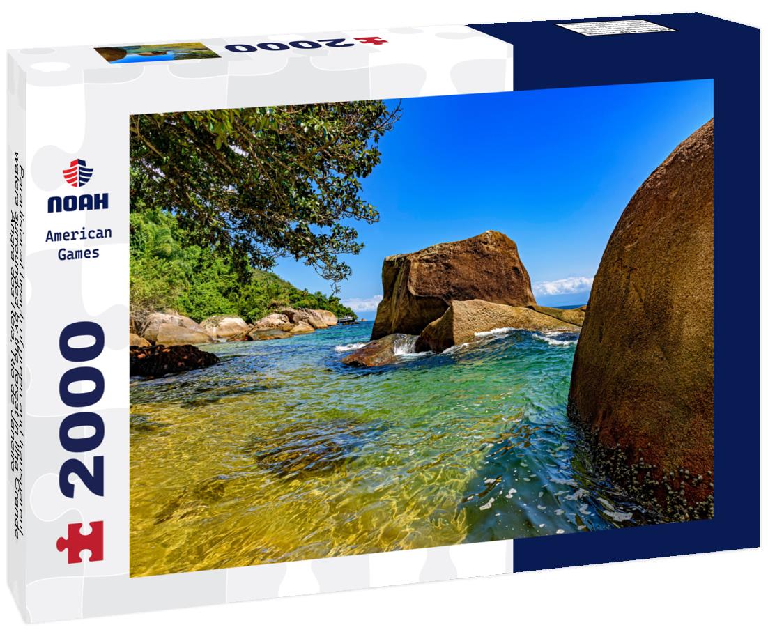 Noah Jigsaw Puzzle Paradisiacal beach of green and transparent waters surrounded by the forest in Ilha Grande, Angra dos Reis, Rio de Janeiro 2000 pieces