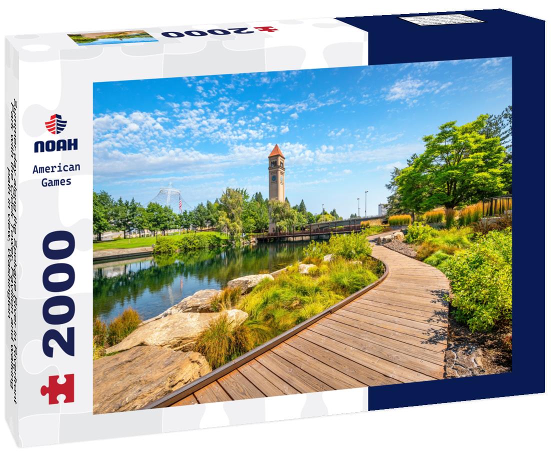 Noah Jigsaw Puzzle Summer day along the Spokane River in Riverfront Park with the Clock Tower, Pavilion and walking path in view, Washington 2000 pieces