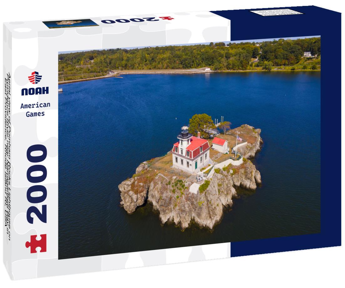 Noah Jigsaw Puzzle Aerial view of Pomham Rocks Lighthouse on Providence River near Narragansett Bay in East Providence, Rhode Island RI, USA 2000 pieces