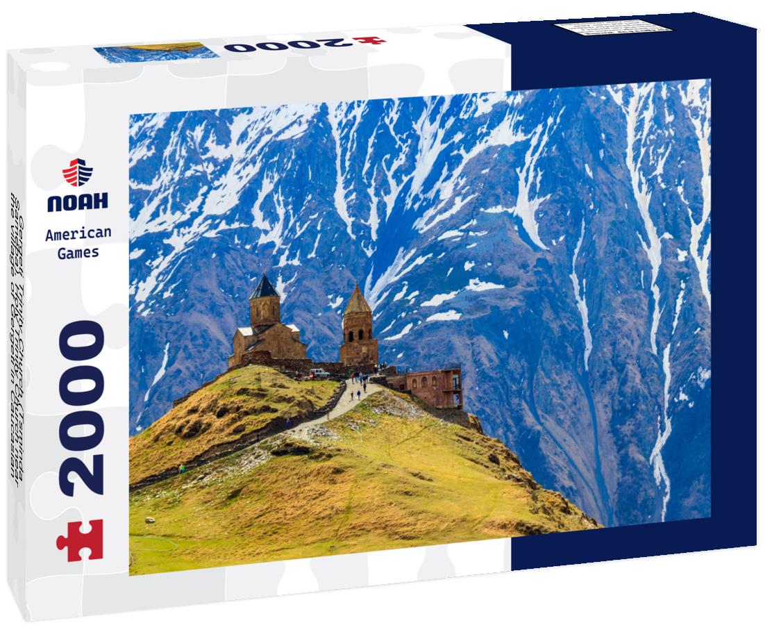 Noah Jigsaw Puzzle Gergeti Trinity Church (Tsminda Sameba), Holy Trinity Church near the village of Gergeti in Caucasian mountains, Georgia 2000 pieces
