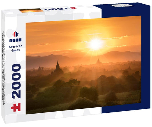 Noah Jigsaw Puzzle Sunset landscape view with silhouettes of old Bagan temples, at Bagan Archaeological Zone Bagan Mandalay Myanmar (Burma) 2000 pieces