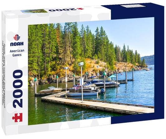 Noah Jigsaw Puzzle Boats, wave runners and watercraft docked at a marina along Tubbs Hill on Lake Coeur d'Alene in Coeur d'Alene, Idaho USA 2000 pieces