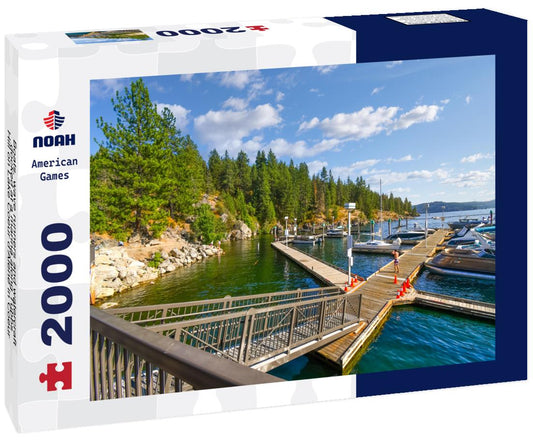 Noah Jigsaw Puzzle Boats, wave runners and watercraft docked at a marina along Tubbs Hill on Lake Coeur d'Alene in Coeur d'Alene, Idaho USA 2000 pieces