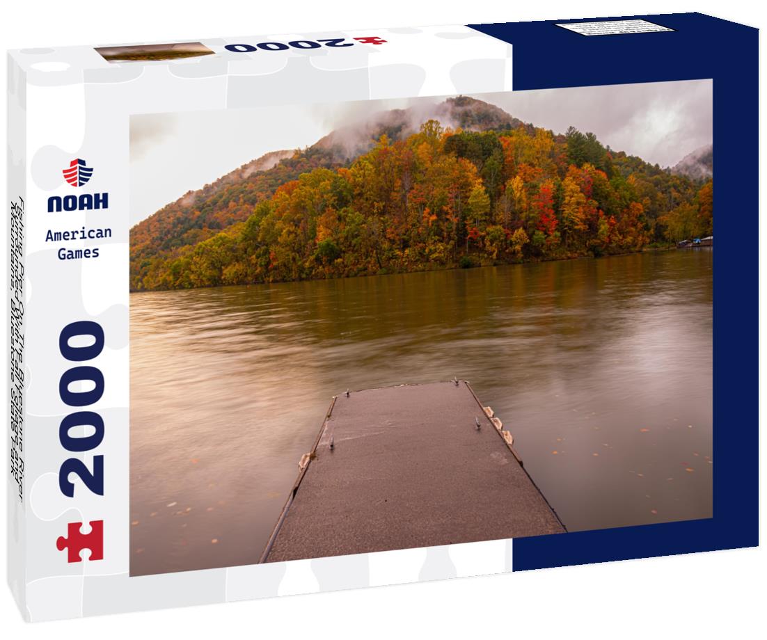 Noah Jigsaw Puzzle Fishing Pier On The Bluestone River Surrounded With Fall Foliage and Mountains, Bluestone State Park, West Virginia, USA 2000 pieces